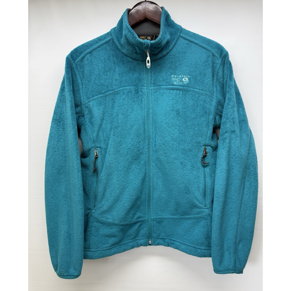 Mountain Hardwear Jacket Womens Medium Teal Fleece Plush Full Zip Outdoor